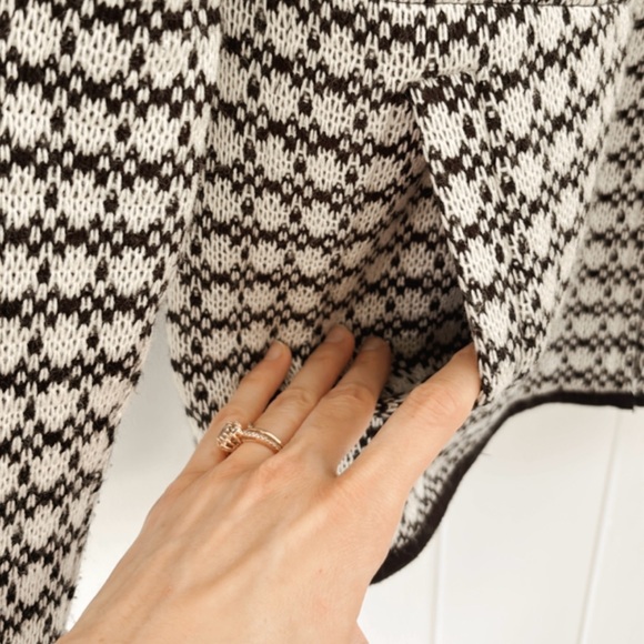 Coldwater Creek Wool Blend Fleece Mock Neck Zip Up Geometric Women Small Warm - Picture 6 of 14